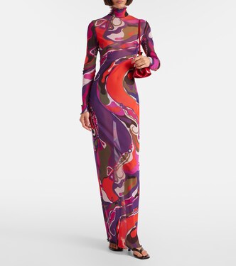 Orchidee mesh maxi dress | Pucci