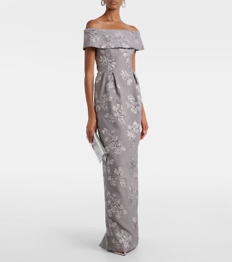Abito lungo Ruth in jacquard | Rebecca Vallance