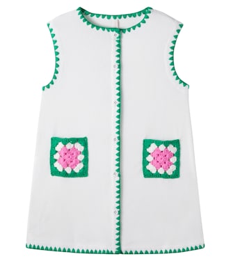 Crochet-trimmed cotton-blend dress | Zimmermann Kids