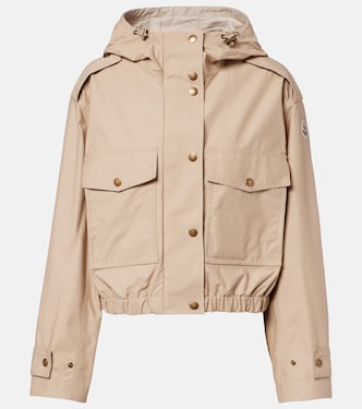 Carex cropped hooded cotton-blend poplin jacket | Moncler