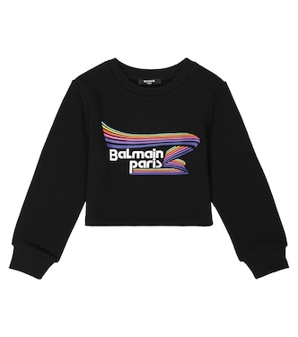 Logo cotton sweatshirt | Balmain Kids