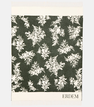Floral wool and cashmere throw | Erdem