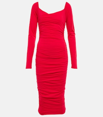 Gauzy Whisper jersey midi dress | Velvet