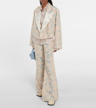 Blazer raccourci oversize à fleurs | Acne Studios