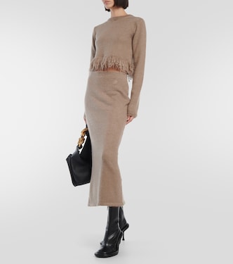 Jupe midi en mohair mélangé | JW Anderson