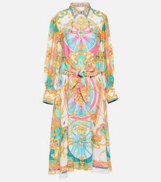 Printed linen midi dress | Camilla