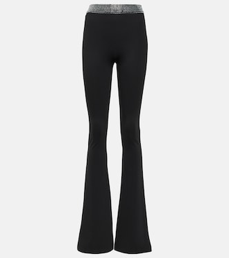 Crystal-embellished jersey flared pants | David Koma