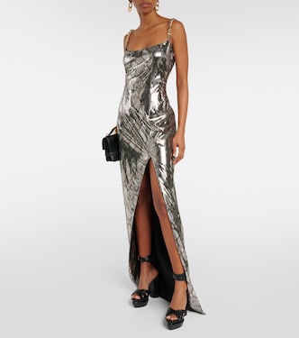 Chain-detail snake-print gown | Balmain