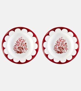 Jaipur set of 2 porcelain soup plates | Aquazzura Casa