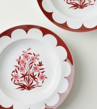 Jaipur set of 2 porcelain soup plates | Aquazzura Casa