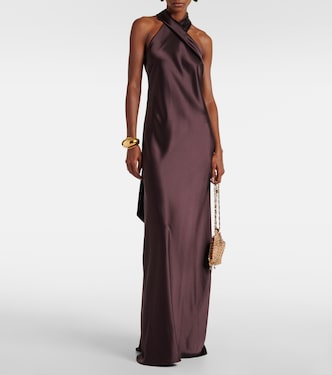 Robe longue Pandora en satin | Galvan