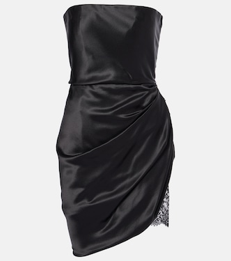 Minikleid aus Seidensatin mit Spitze | Saint Laurent