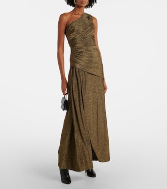 Rafael asymmetric lamé maxi dress | Diane von Furstenberg