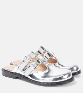 Campo metallic leather Mary Jane flats | Loewe