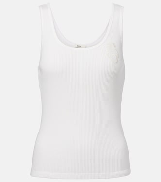 Tank top in jersey di cotone con logo | Chloé
