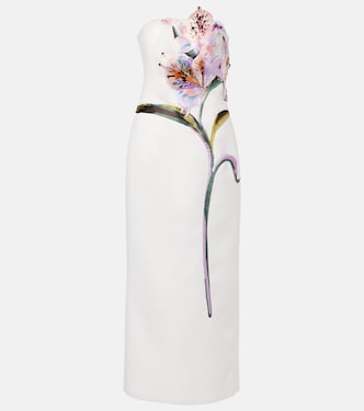 Rayna floral-appliqué cocktail dress | Leo Lin