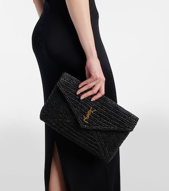 Cassandre Large raffia pouch | Saint Laurent