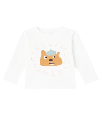 T-shirt in jersey di cotone con logo | Stella McCartney Kids