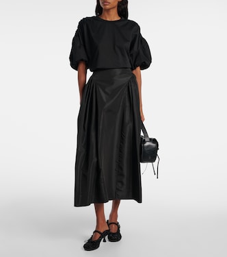 Gathered cotton jersey T-shirt | Noir Kei Ninomiya