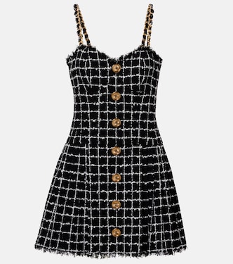 Robe en tweed à carreaux | Balmain
