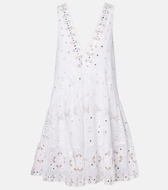 Embroidered cotton minidress | Juliet Dunn