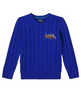 Pullover in cotone a trecce con ricamo | Polo Ralph Lauren Kids