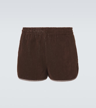 Logo cotton terry shorts | Versace