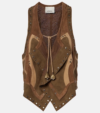 Kelby studded patchwork suede vest | Isabel Marant