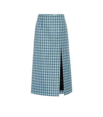 Falda tubo de lana de cuadros | Balenciaga