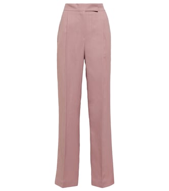 Pleated high-rise wide-leg pants | Brunello Cucinelli