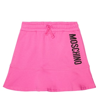 Jupe en coton mélangé à logo | Moschino Kids