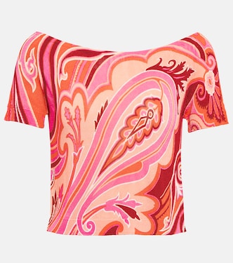 Printed boat-neck T-shirt | Etro