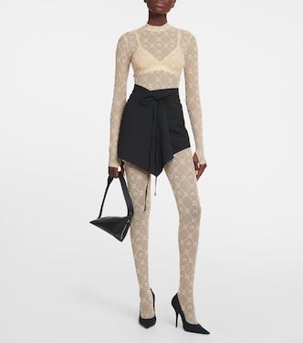 Moonogram flocked mesh tights | Marine Serre