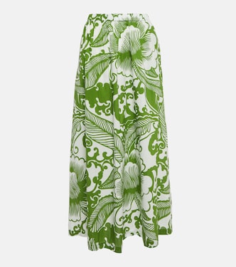 Juliana printed cotton maxi skirt | Velvet