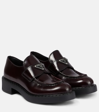 Logo leather loafers | Prada