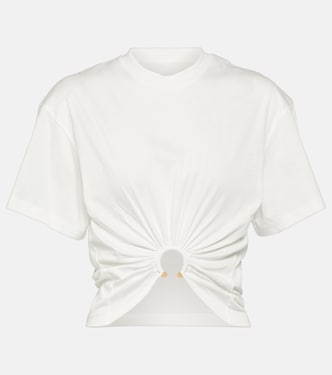 Embellished cotton jersey crop top | Rabanne