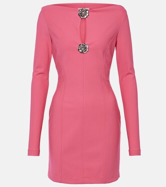 Vestido corto de jersey con apliques florales | Blumarine