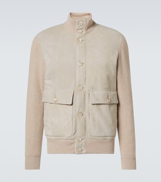 Giacca in maglia e suede | Brunello Cucinelli