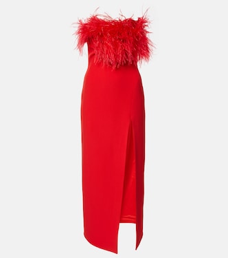 Abito midi con piume | David Koma