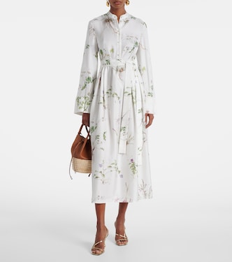 Floral printed silk midi dress | Erdem