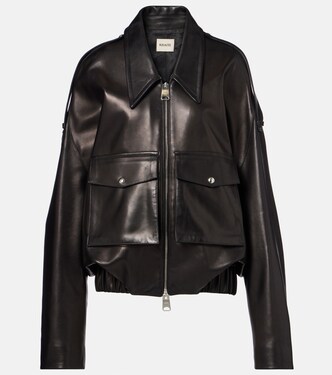 Owey oversized leather jacket | Khaite