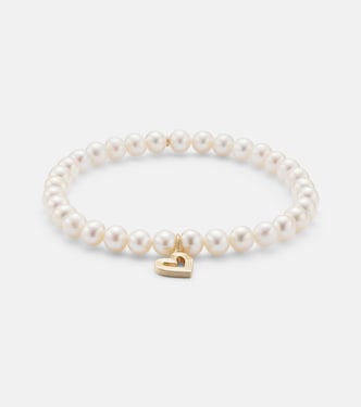 Fluted Heart 14kt gold charm bracelet  | Sydney Evan
