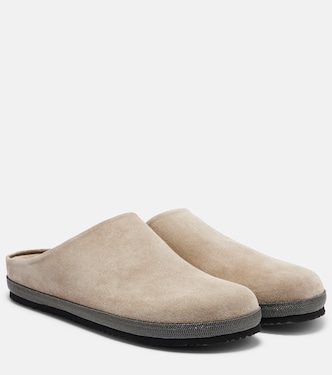 Slippers Monili aus Veloursleder | Brunello Cucinelli