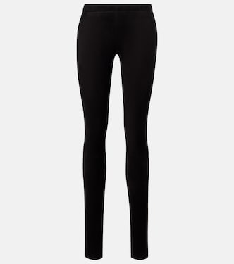 Carolyn mid-rise suede leggings | Stouls