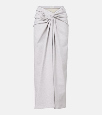 Floral-appliqué cotton midi skirt | Magda Butrym