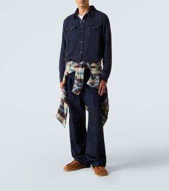 Cashmere shirt with emerald | God's True Cashmere