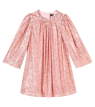 Kleid DG mit Pailletten und Kristallen | Dolce&Gabbana Kids