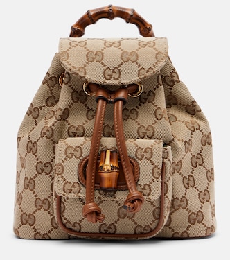 Rucksack Bamboo Medium aus Canvas mit Leder | Gucci