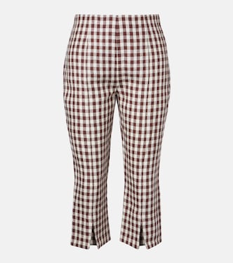 Sadie gingham linen capri pants | Posse