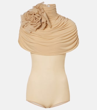 Body aus Jersey mit floraler Applikation | Magda Butrym